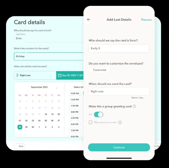 Send/Schedule Your Card